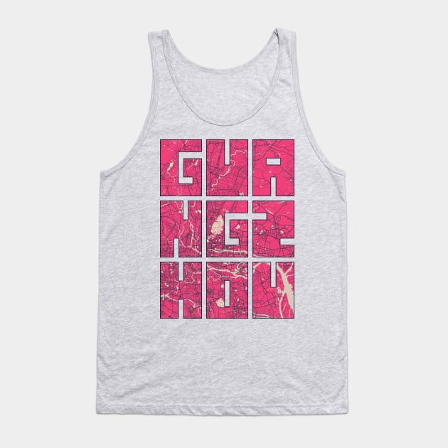 Guangzhou, Guangdong, China City Map Typography - Blossom Tank Top by deMAP Studio